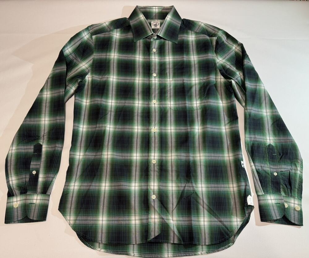 Atlantic Rancher Captain's Green Plaid Long Sleeve Green Shirt M